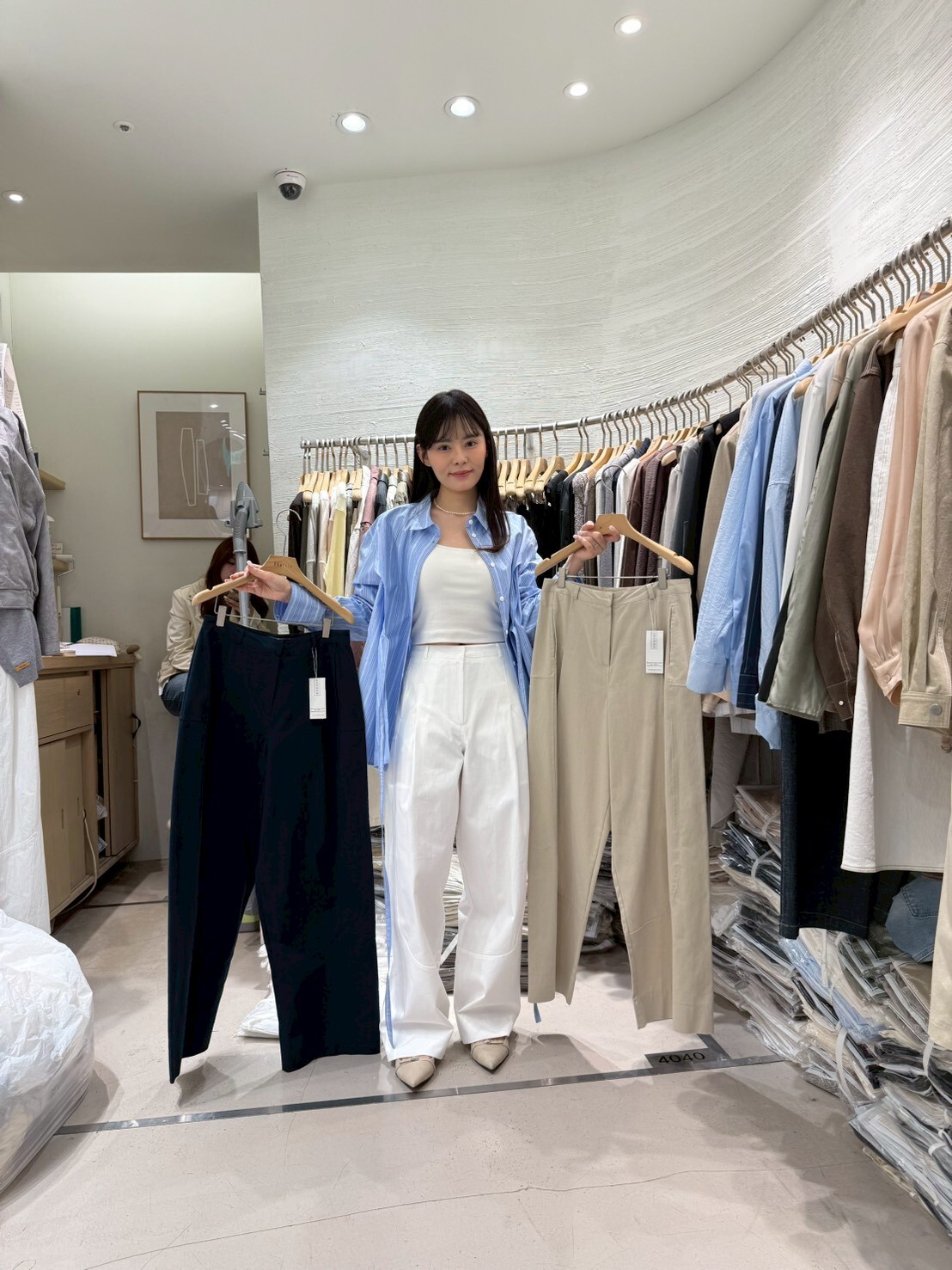 2B6012 弧線棉質蘿蔔長褲