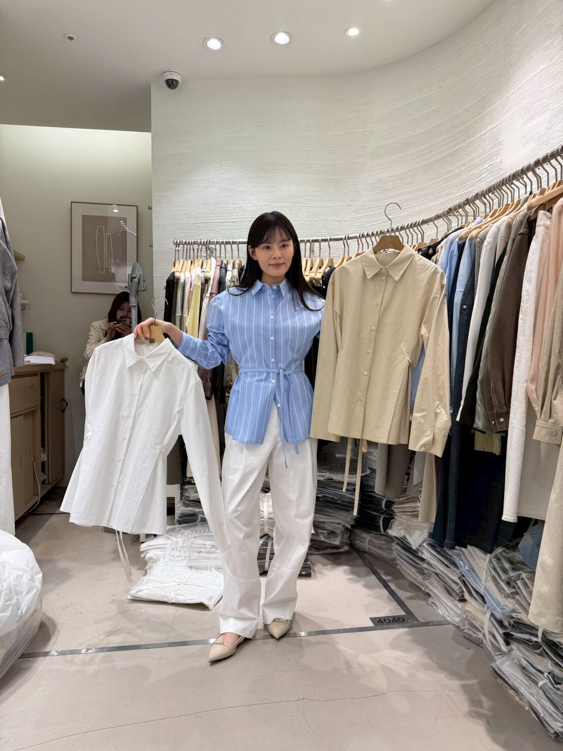 2B6009 日常收腰綁帶恤衫