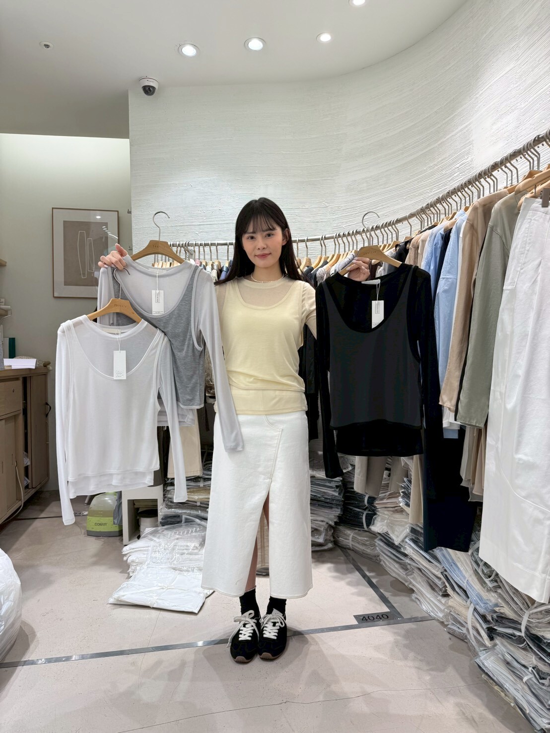 2B6017 真兩件時尚叠穿上衣