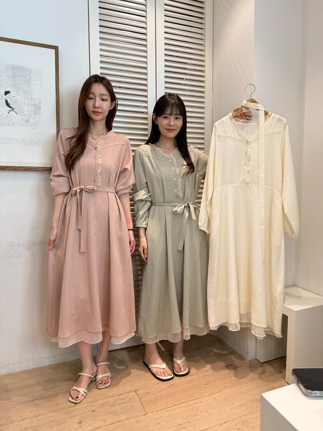 FA6030 木耳花邊雪紡紗連身裙