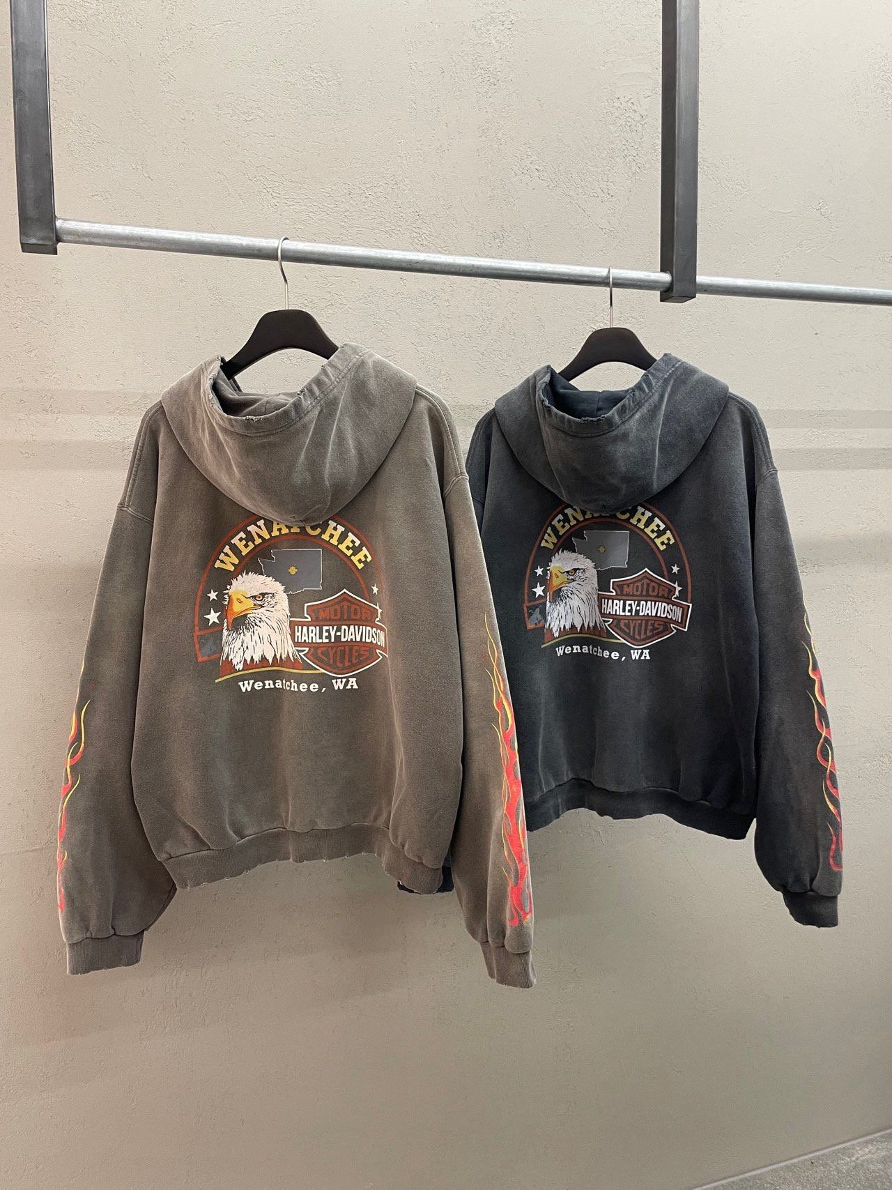 洗水英文字圖案連帽拉鍊外套 ARCHIVE-419JK