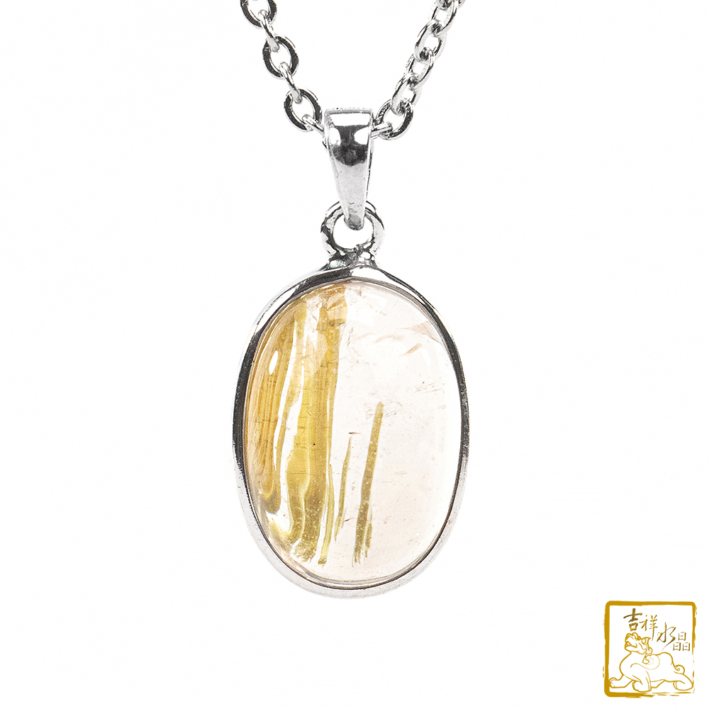 鈦晶項鍊 3.4g 蛋面墜