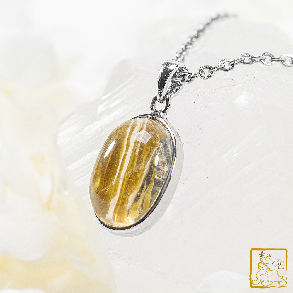 鈦晶項鍊 3.4g 蛋面墜