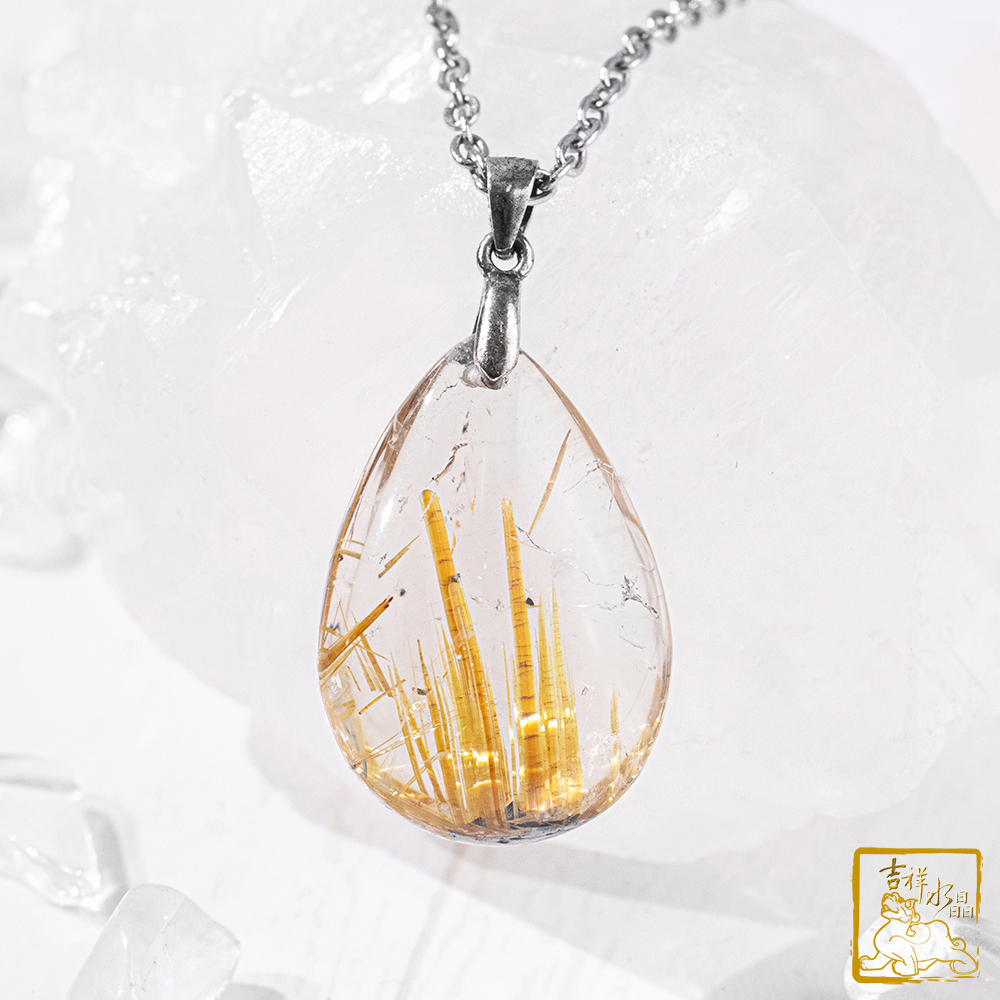 鈦晶項鍊 4.8g 水滴墜