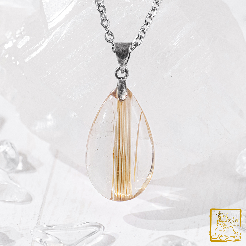 鈦晶項鍊 3.2g 水滴墜