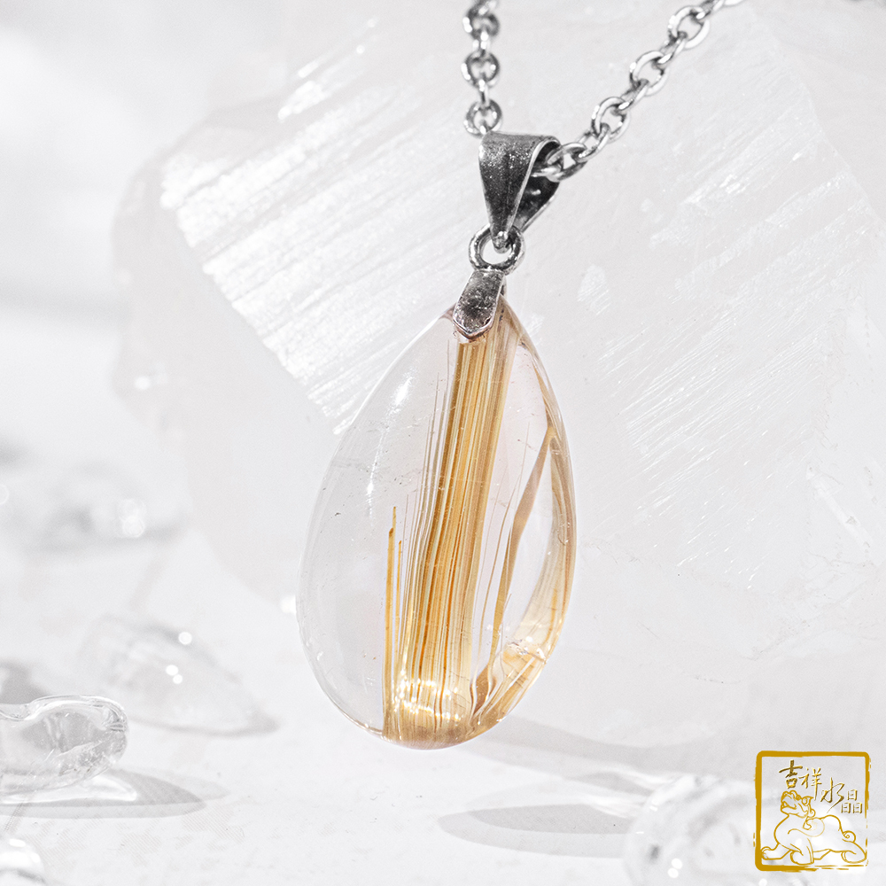 鈦晶項鍊 3.2g 水滴墜