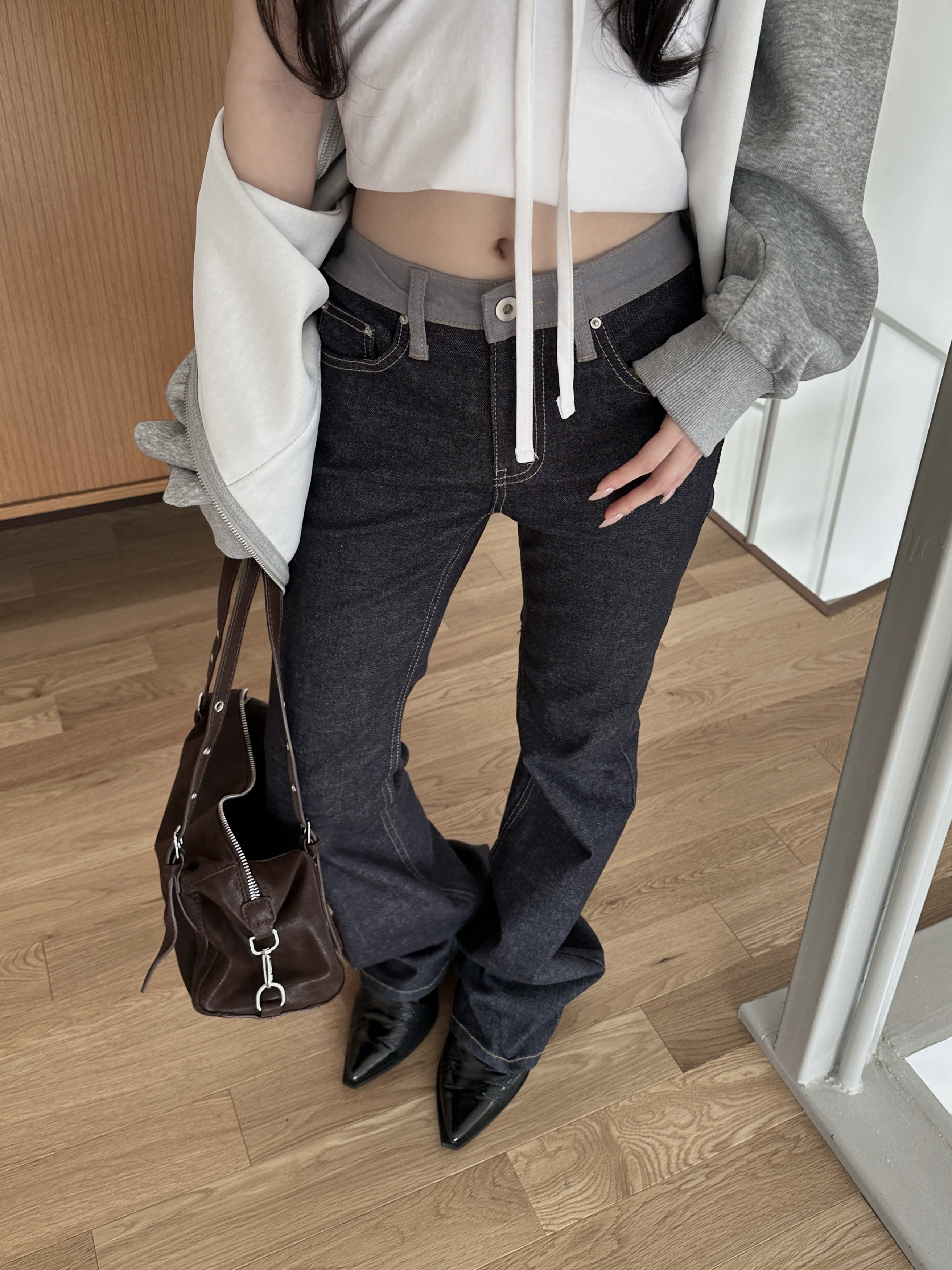 N26 特殊款 拼接修身丹寧褲