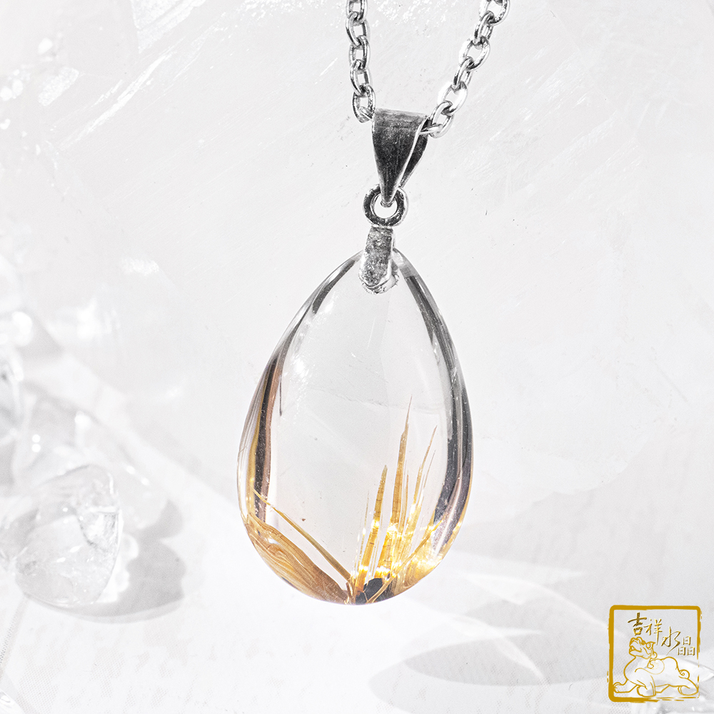 鈦晶項鍊 3.9g 水滴墜