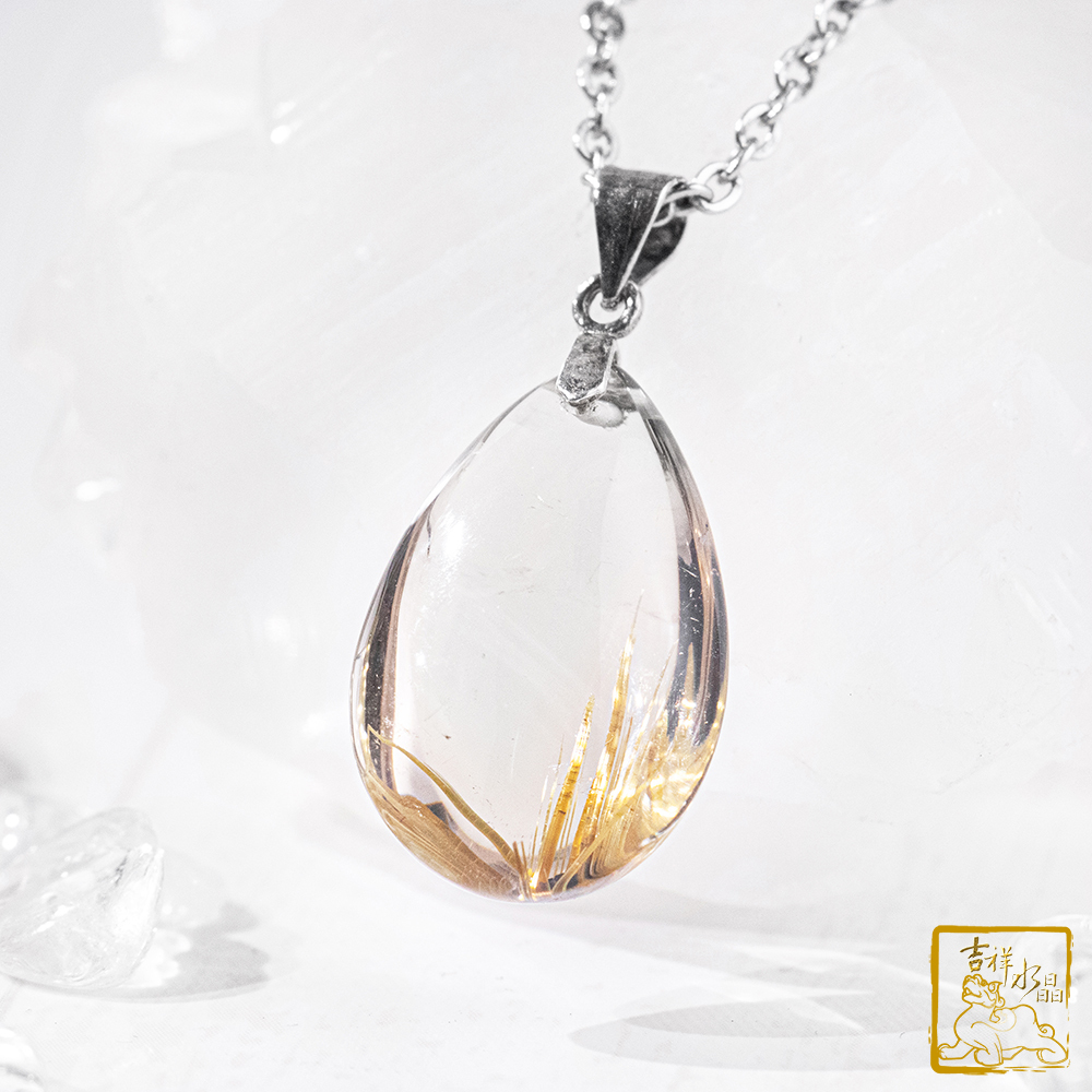 鈦晶項鍊 3.9g 水滴墜