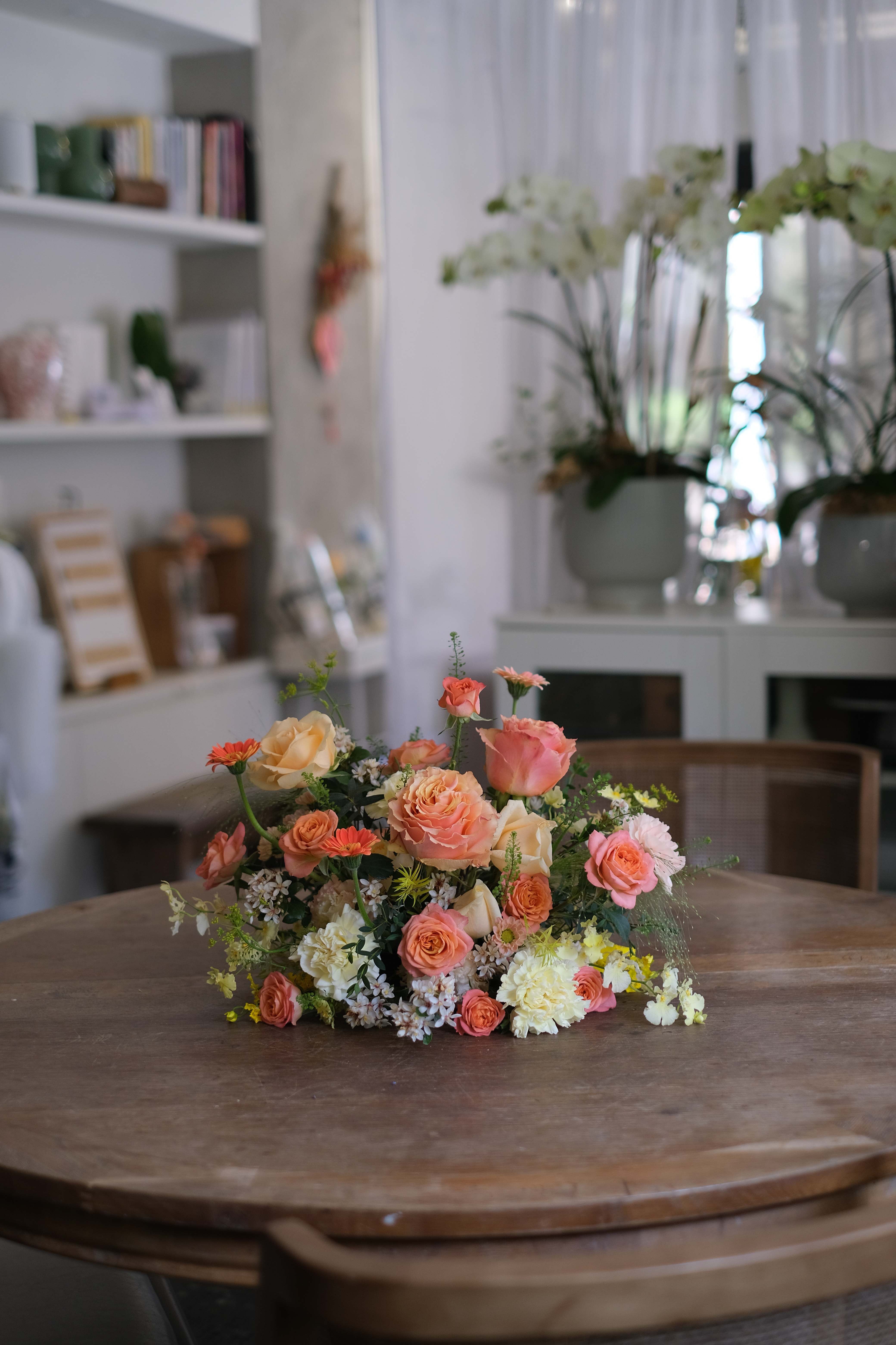 相聚的溫度｜圓形餐桌花