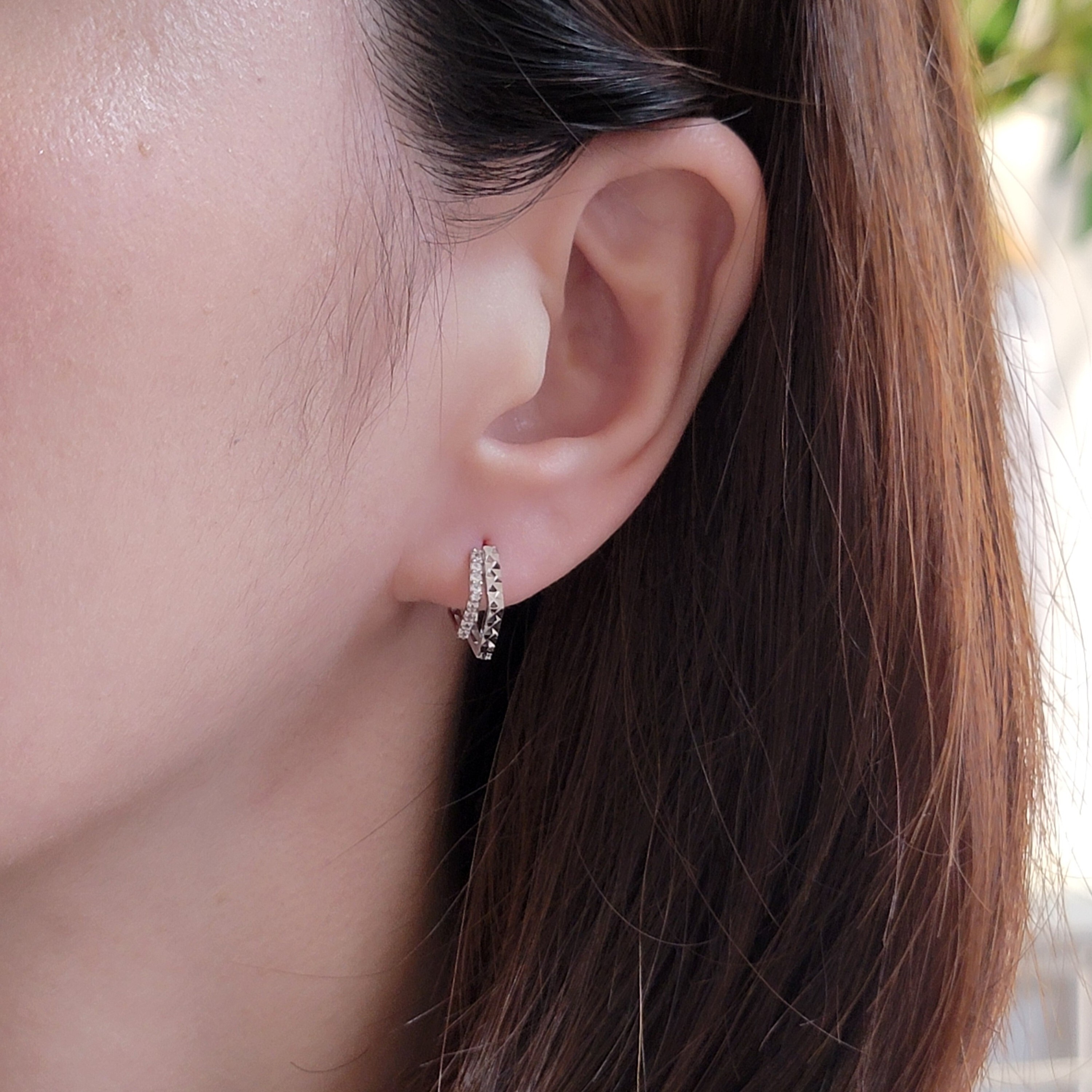 【me.luxe】SV五角雙晶鋯石耳環