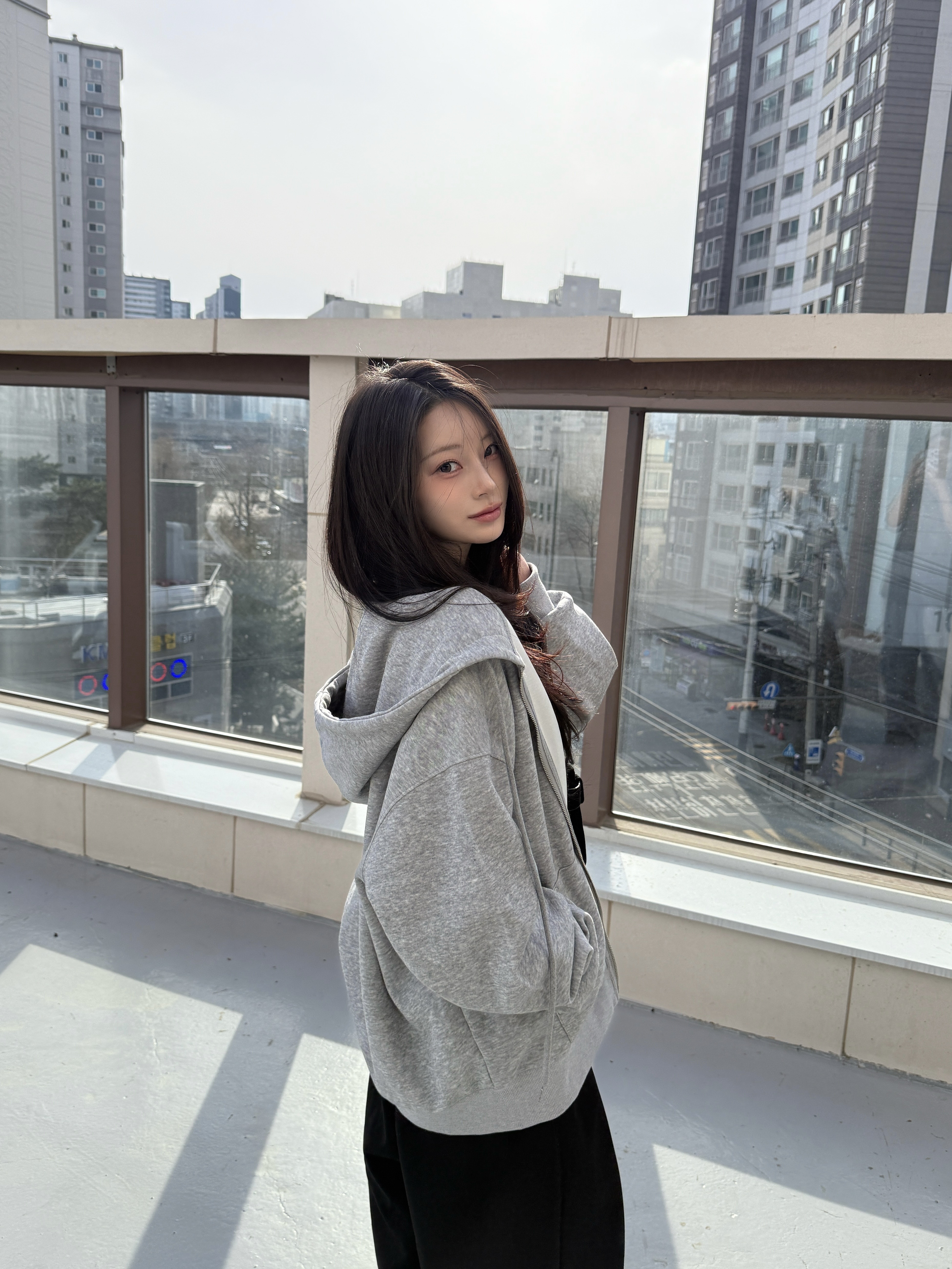 N11 No Plans~日常連帽外套 (灰)