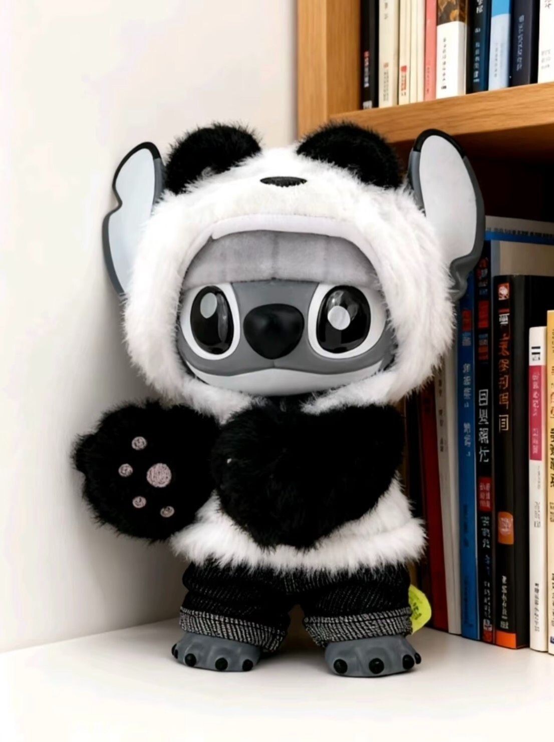 < 限定款 > 灰皮史迪奇 毛絨 娃娃 熊貓款史迪奇