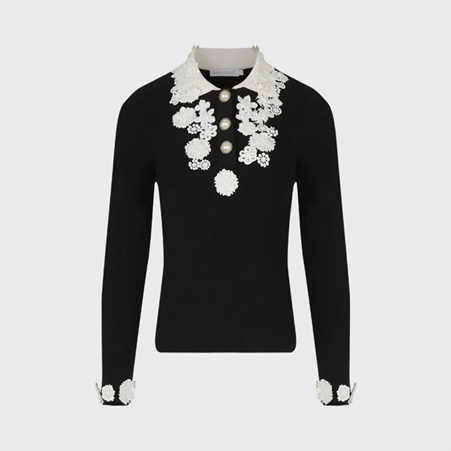 1AF0323-091 [ANNE FONTAINE] Sweetie Top Black #H25F40300 (EU)