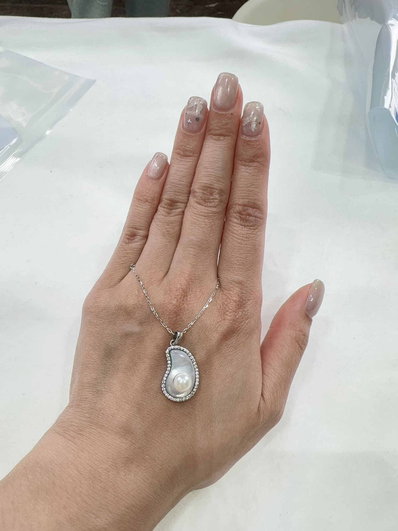 (限量2 ) C14 AKOYA福豆貝母吊墜【送銀鏈】 (DSDZ-HS-020-429)