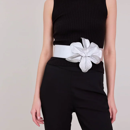 1AF0323-093 [ANNE FONTAINE] Carrie Belt Silver #P17A231900 (EU)