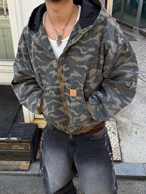 迷彩連帽拉鍊外套 TAC-0418JK