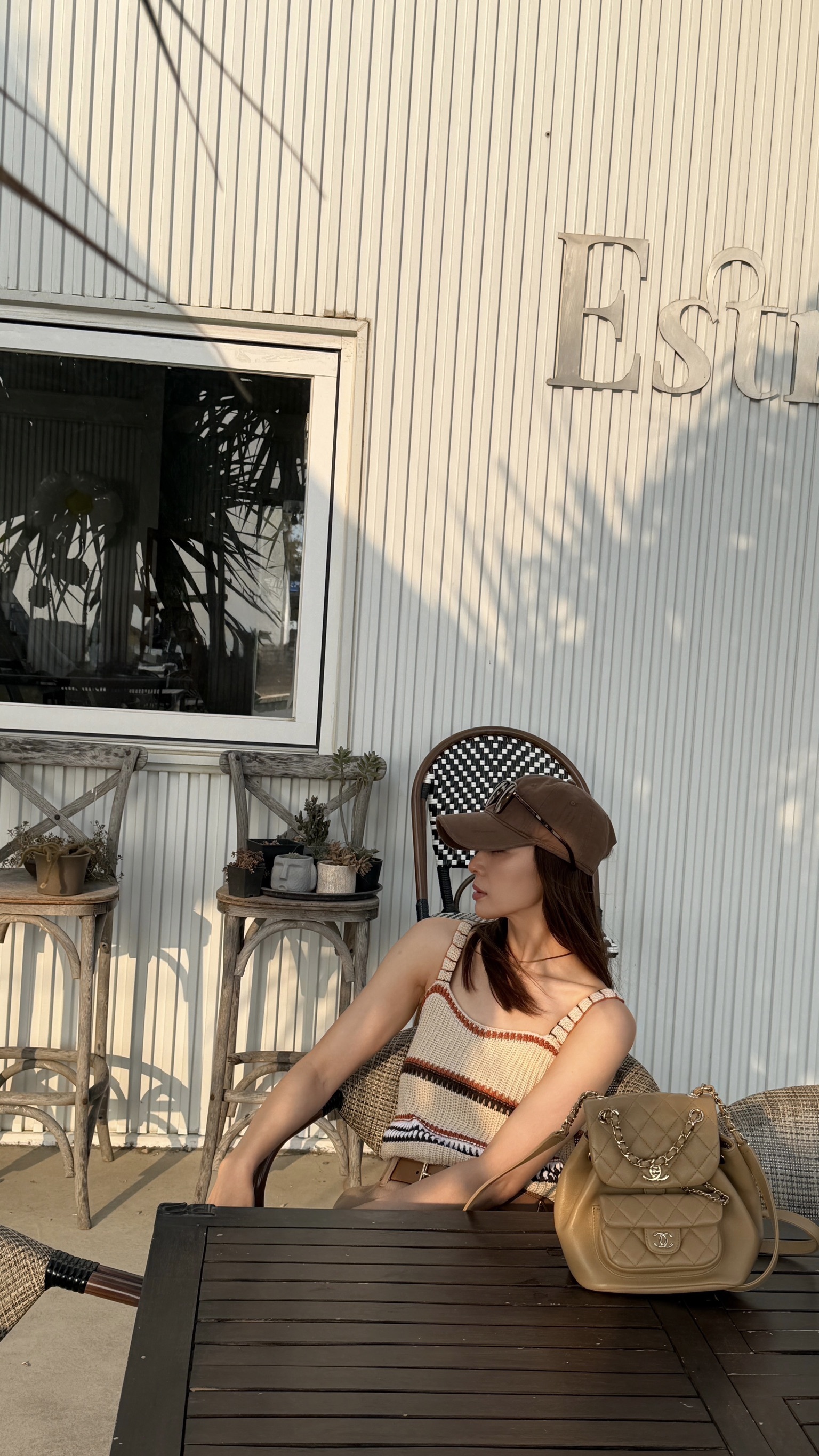 手工針織撞色背心