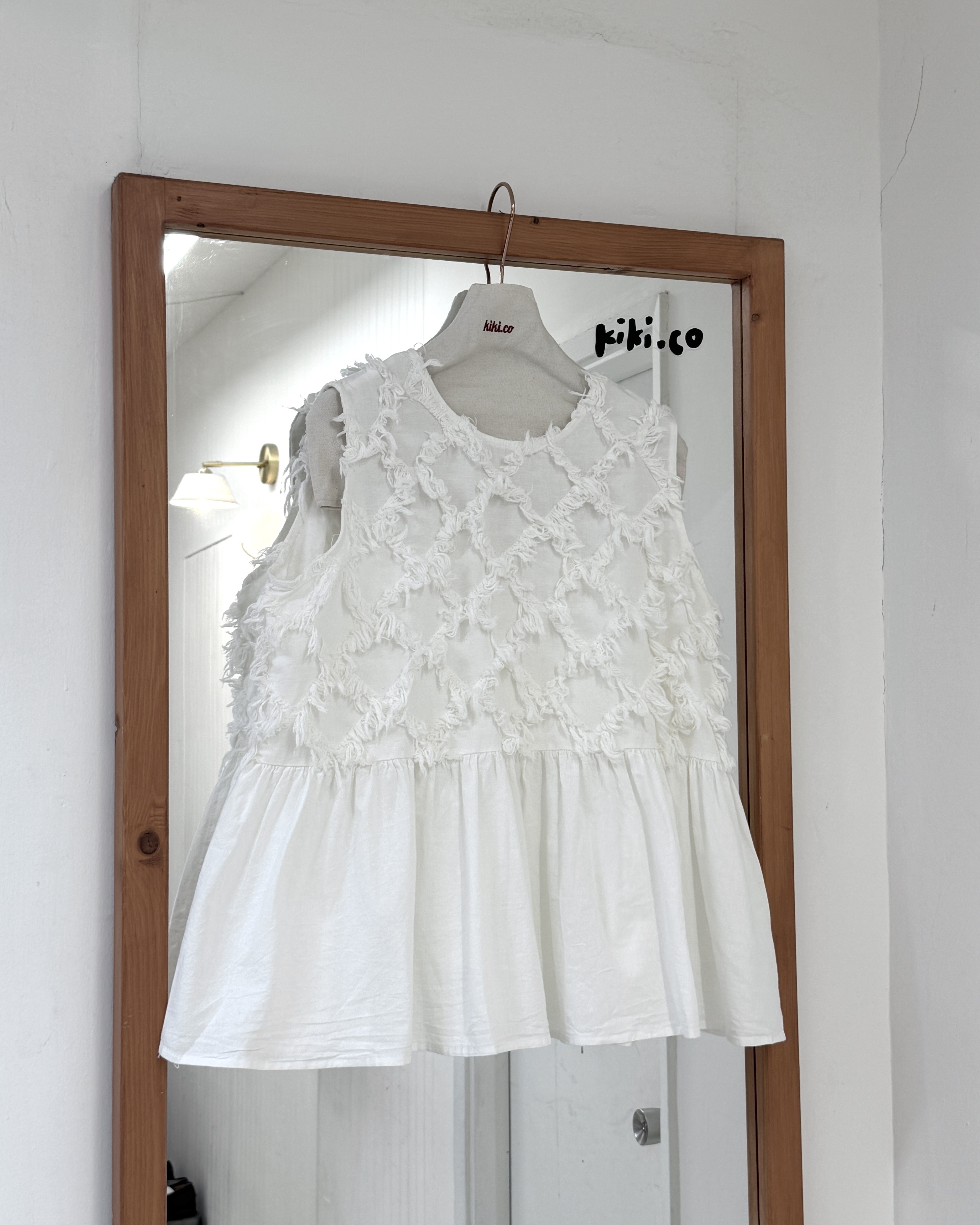 菱形蘇蘇邊棉質背心