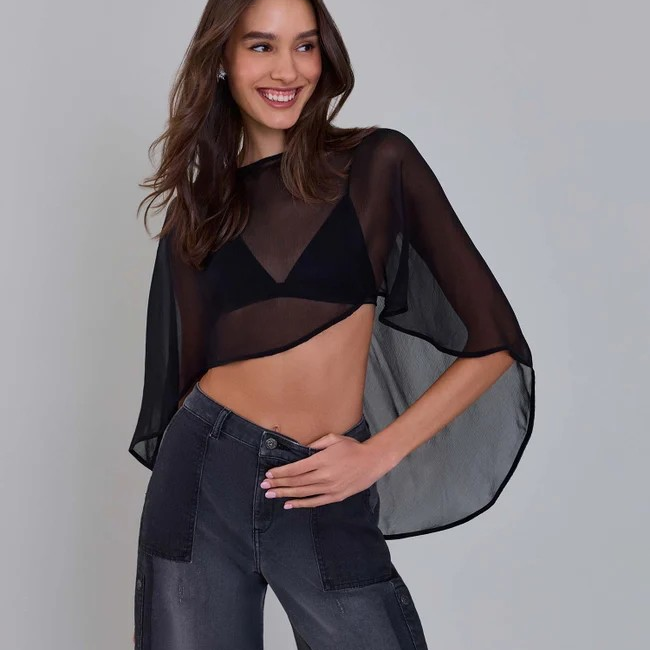 1AF0323-056 [ANNE FONTAINE] Mythe Cape Black #P18A74003 (EU)