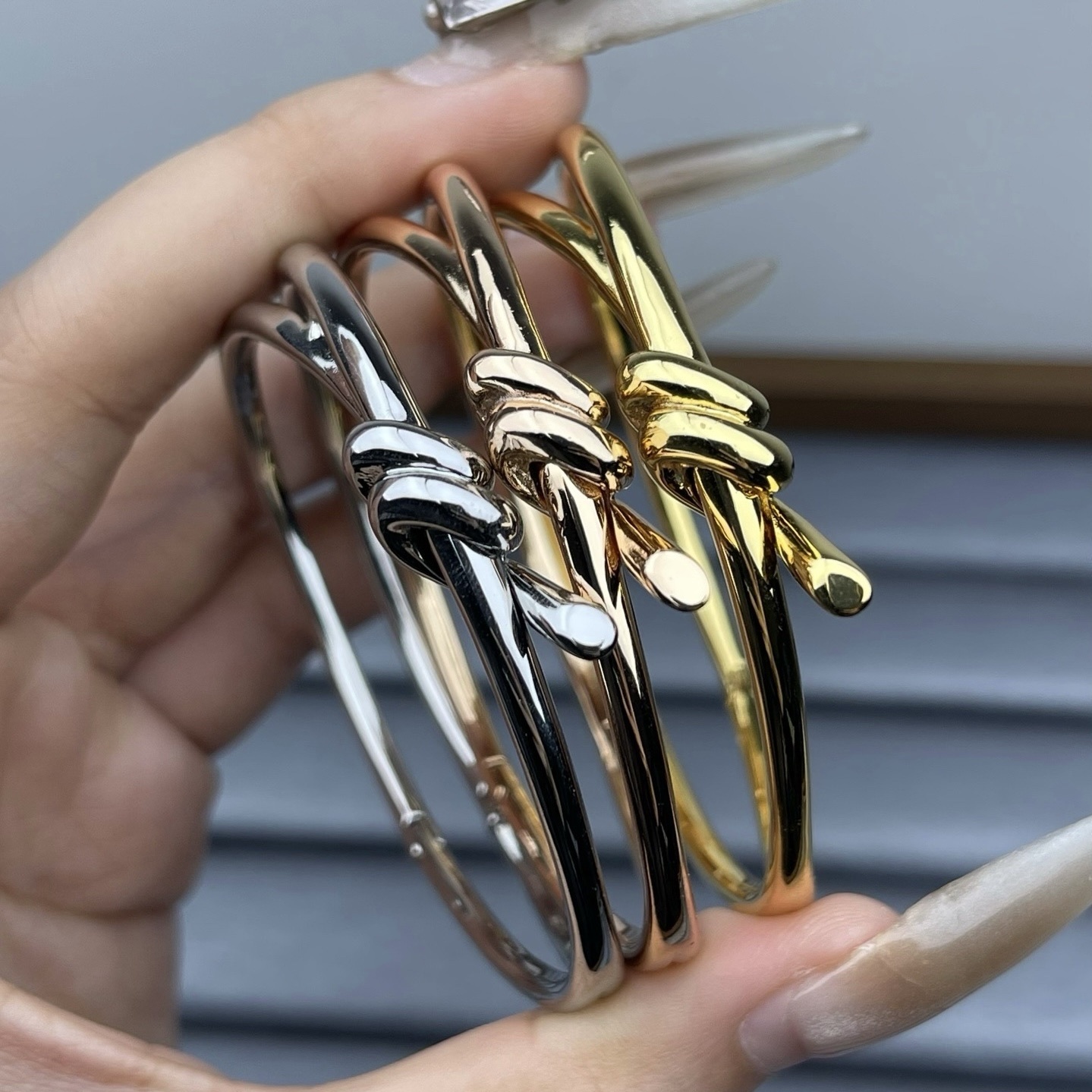 18k Ti”knot繩結扭結雙圈手鐲全系列/高奢定製