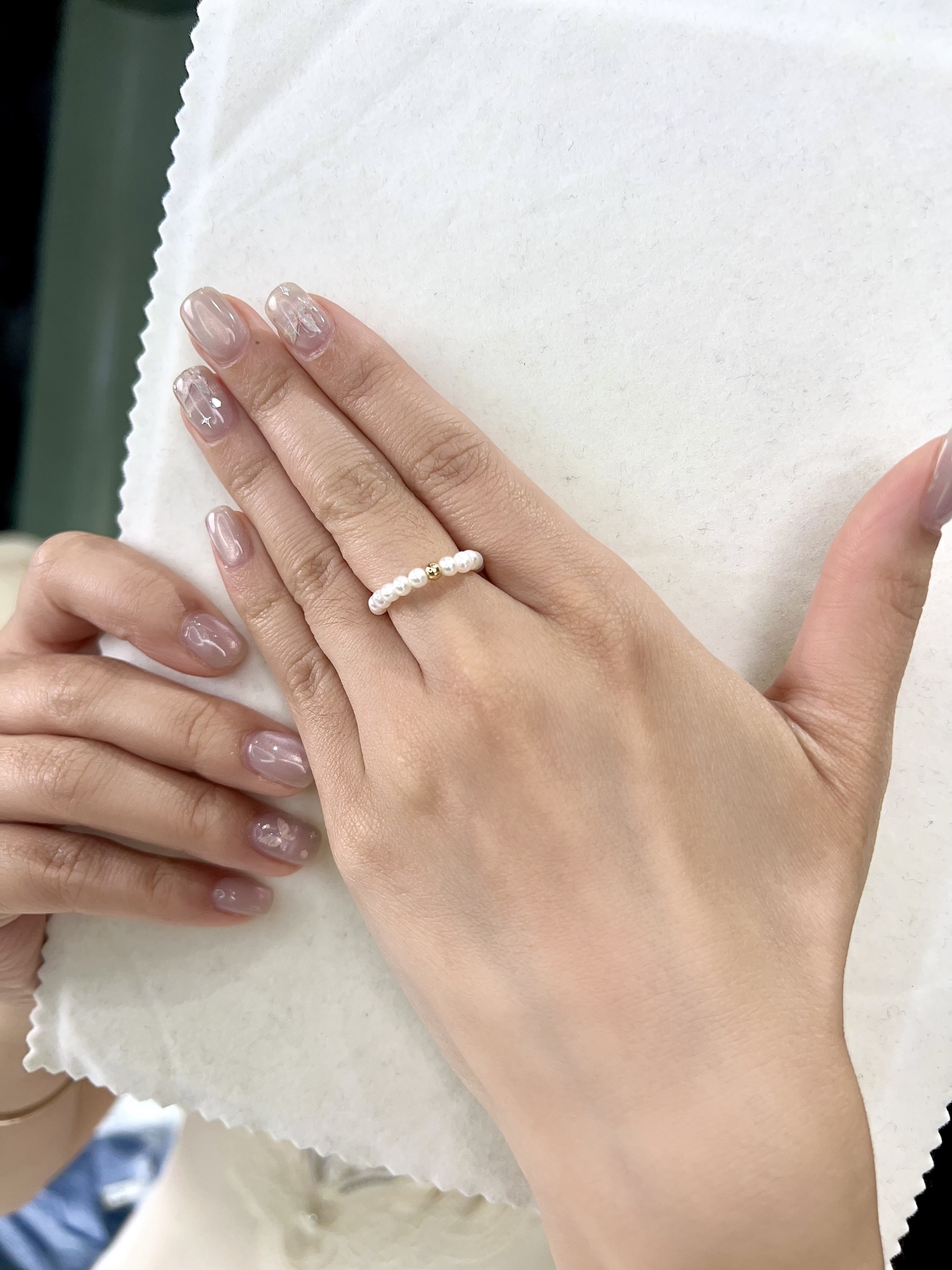 (限量20  ) E42 "珍珠彈力戒指 （DSJZ021Y-E49）" $78