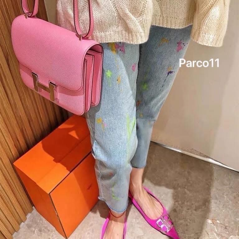 【帥氣又可愛的潑漆愛心彈性牛仔褲】(預購)