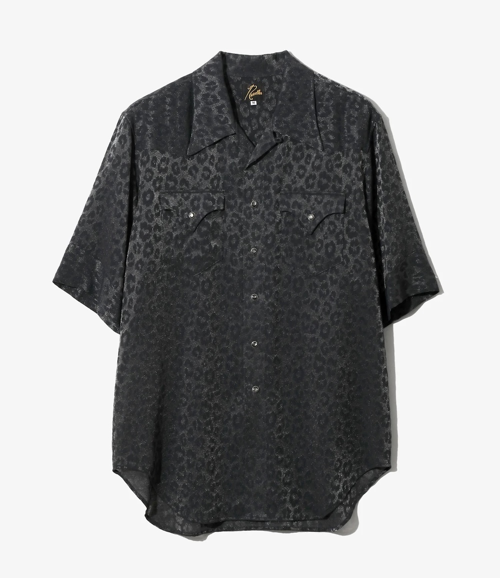 Needles - SX274 S/S Western Shirt - Rayon Leopard Jacquard