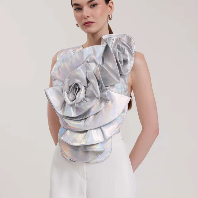 1AF0323-061 [ANNE FONTAINE] Madoura Shirtfront Iridescent #P23F036908 (EU)