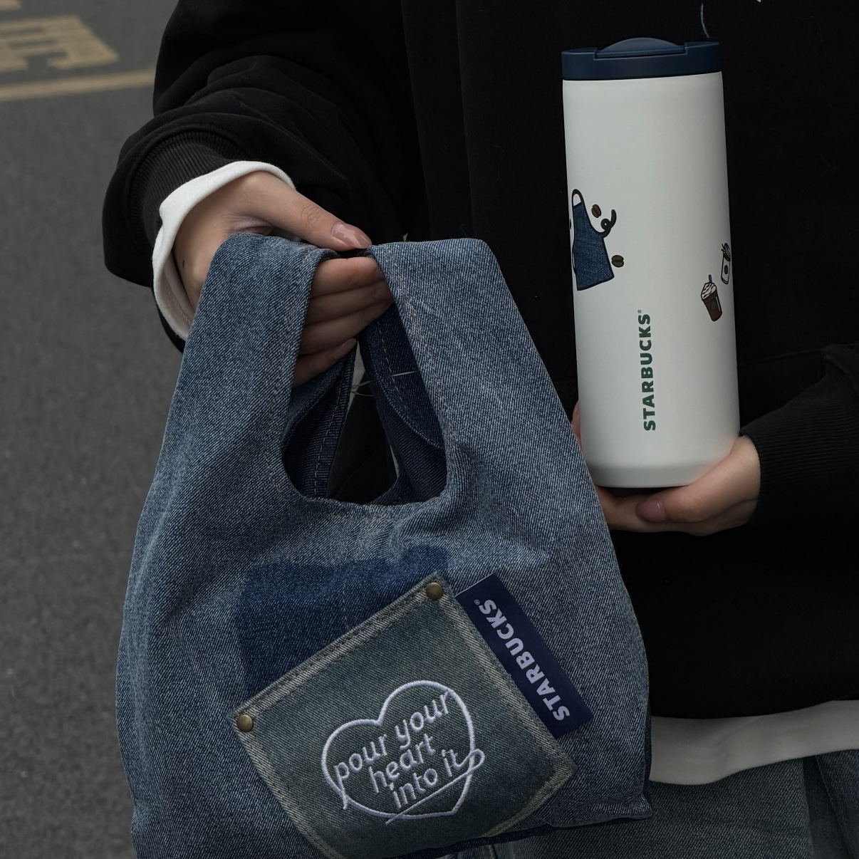 （預購）STARBUCKS 丹寧星咖系列  不鏽鋼杯&丹寧手提包