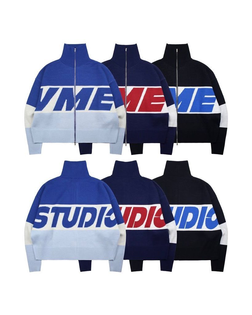 英文字企領拉鍊針織外套 VAMPIRE-014JK