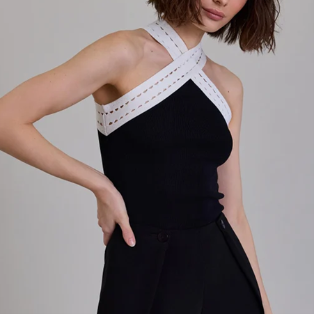 1AF0323-101 [ANNE FONTAINE] Silvia Top Black #P25F30703 (EU)