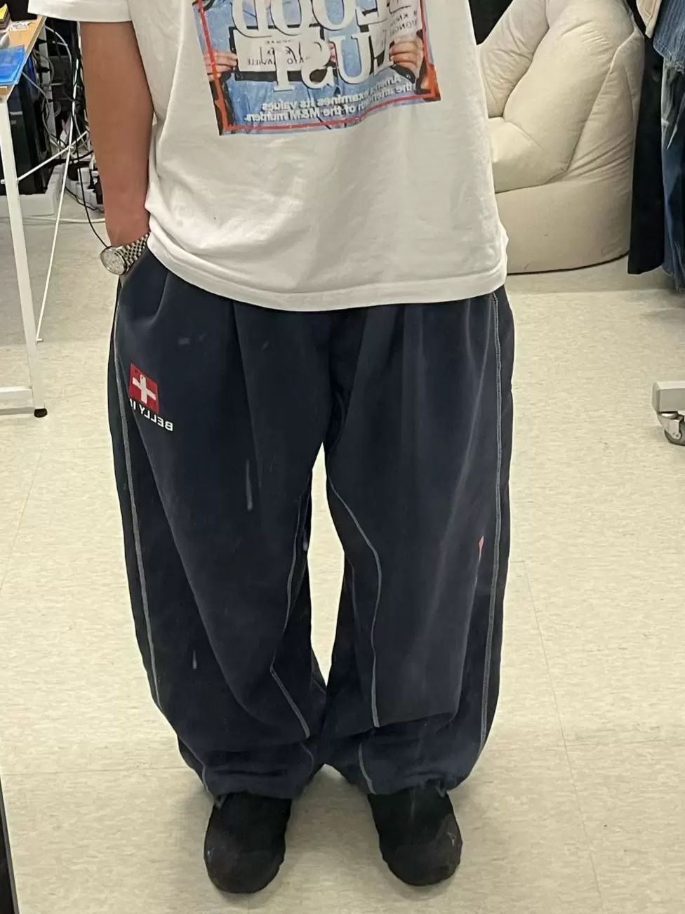 英文字可束腳運動褲 GATHER-063P