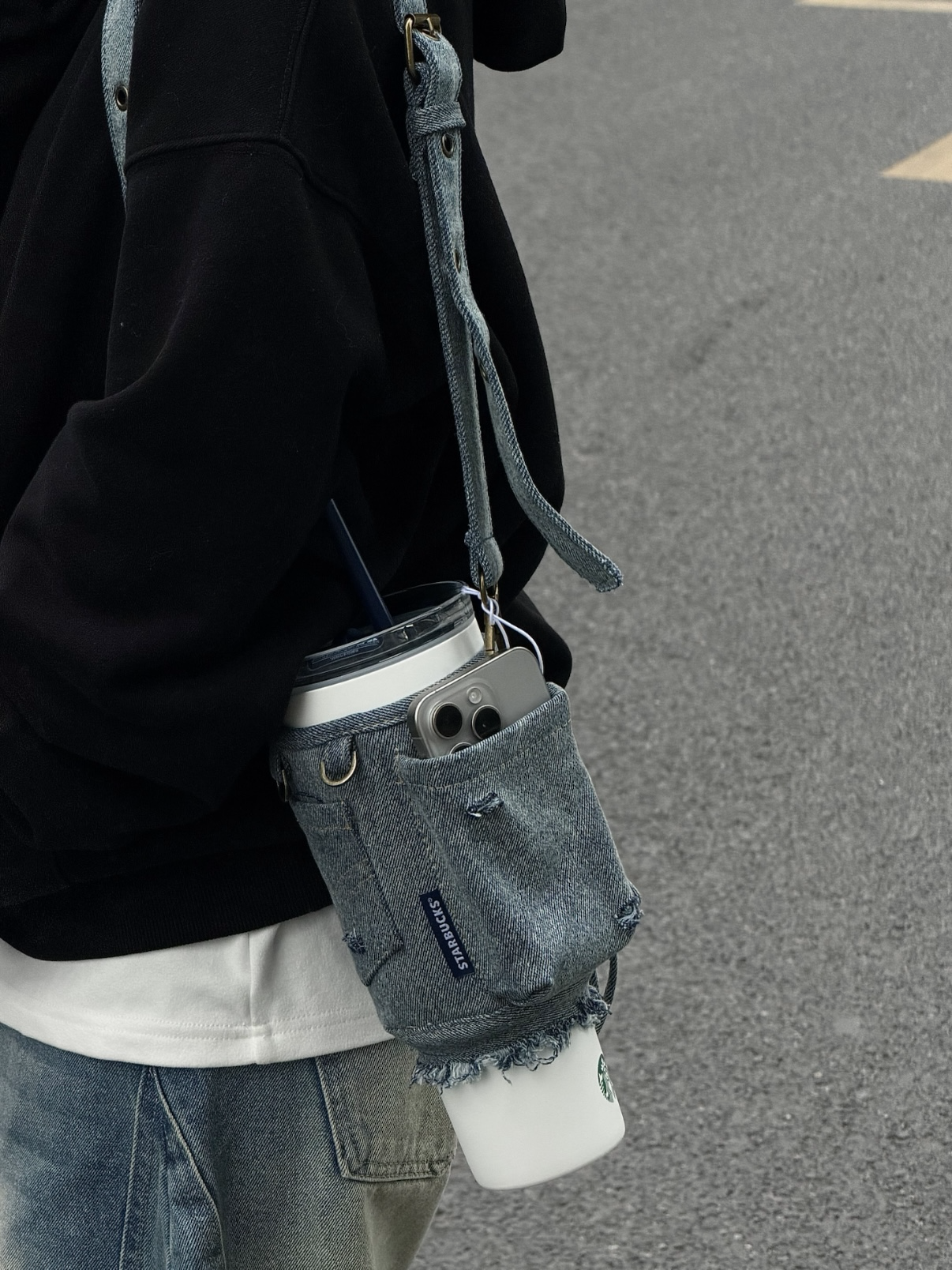 （預購）STARBUCKS 丹寧星咖系列  不鏽鋼雙飲口杯&丹寧杯套