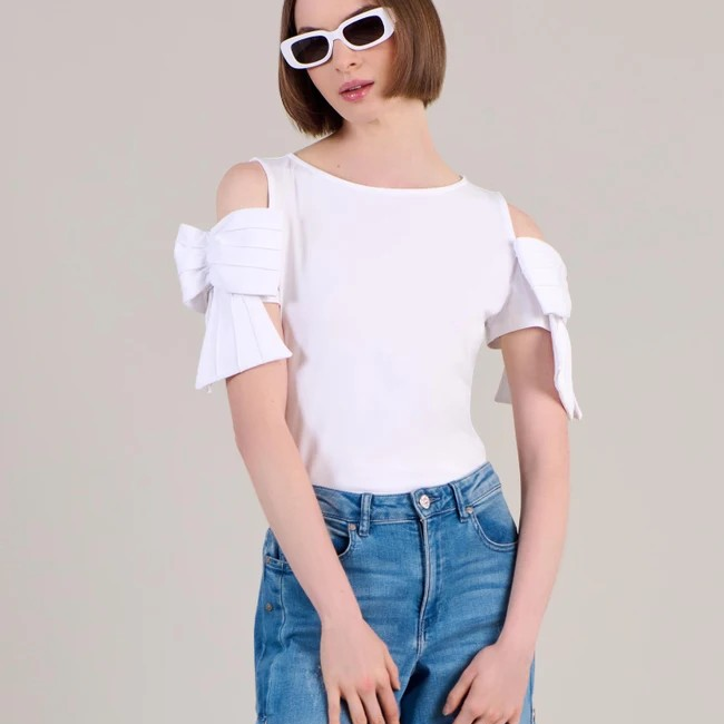 1AF0323-063 [ANNE FONTAINE] Myrtille Top White #P18F28001 (EU)