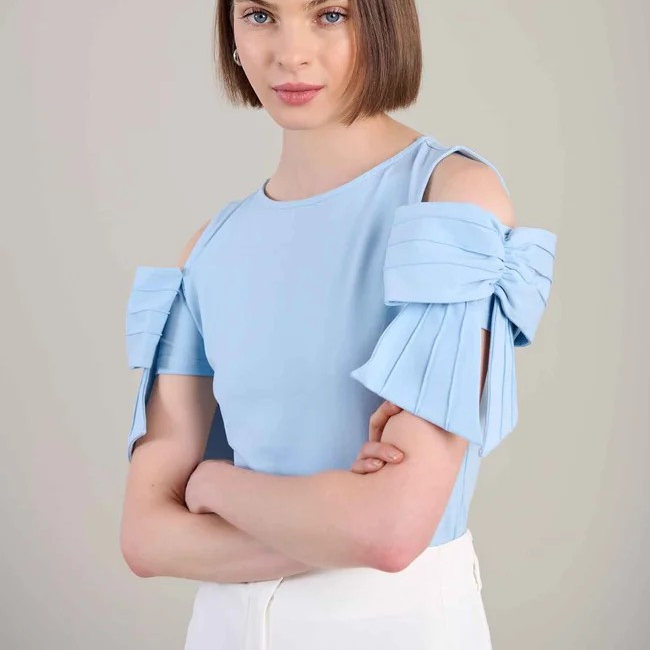 1AF0323-064 [ANNE FONTAINE] Myrtille Top Riviera Blue #P18F280518 (EU)