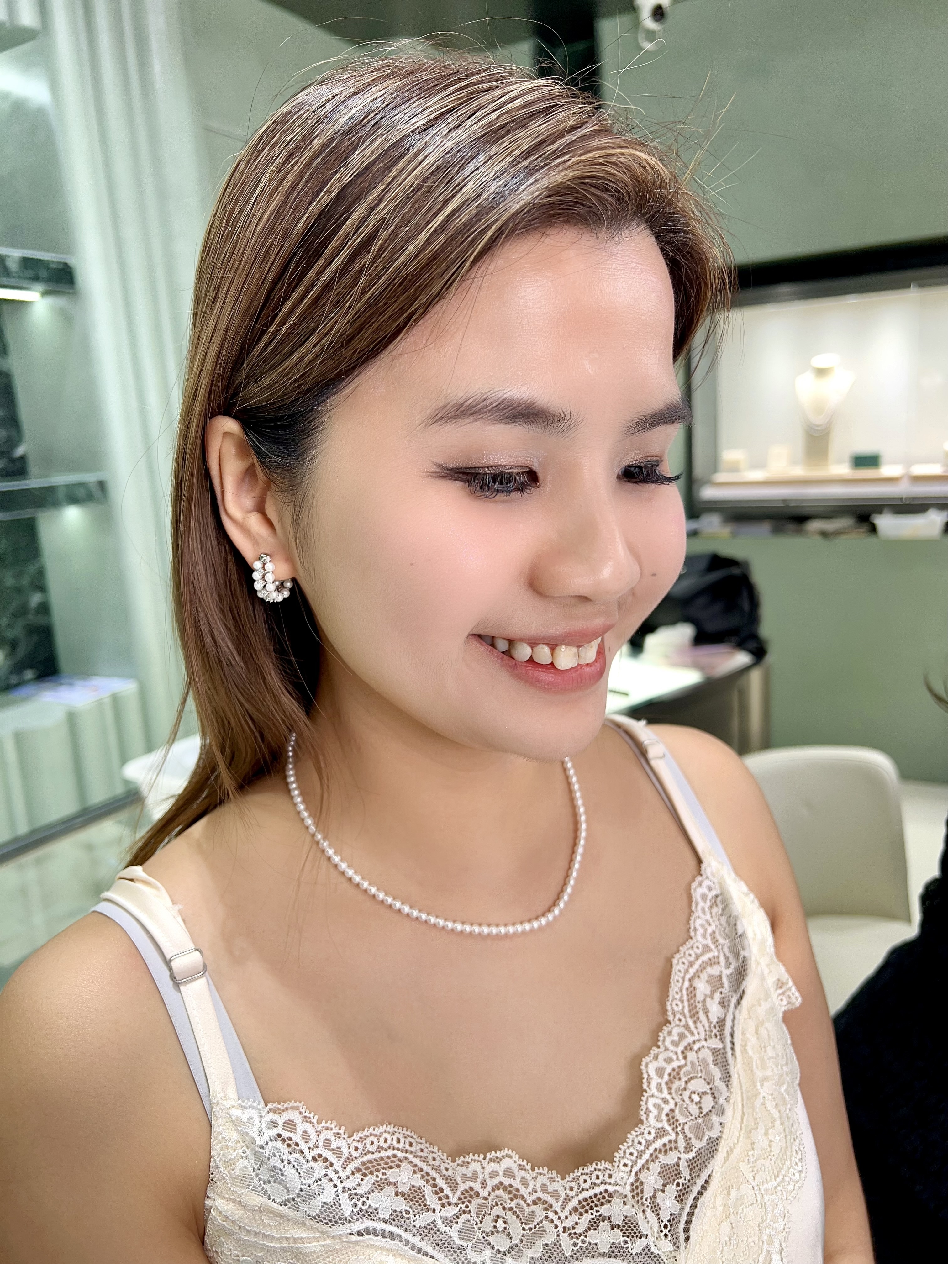 （限量）E70 "珍珠串鏈3-4mm  (DSCL016YW-Y439)" $428