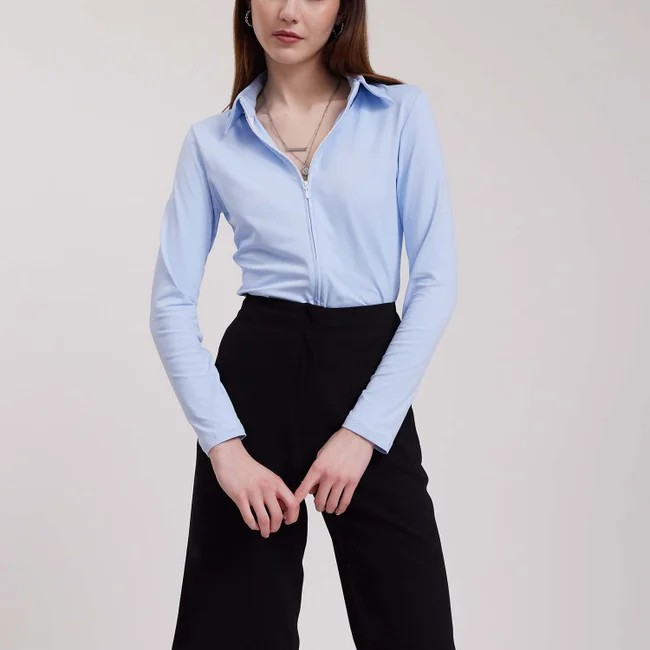 1AF0323-065 [ANNE FONTAINE] Darianne Shirt Riviera Blue #H16F354518 (EU)
