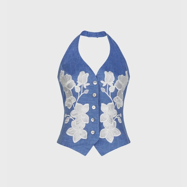 1AF0323-066 [ANNE FONTAINE] Iona Vest Blue #P25F235534 (EU)
