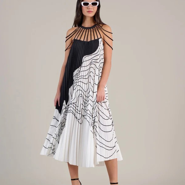 1AF0323-072 [ANNE FONTAINE] Osanna Dress Black/White #P25F38100 (EU)