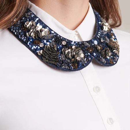 1AF0323-108 [ANNE FONTAINE] Werry Collar Dark Blue #P19A708516 (EU)