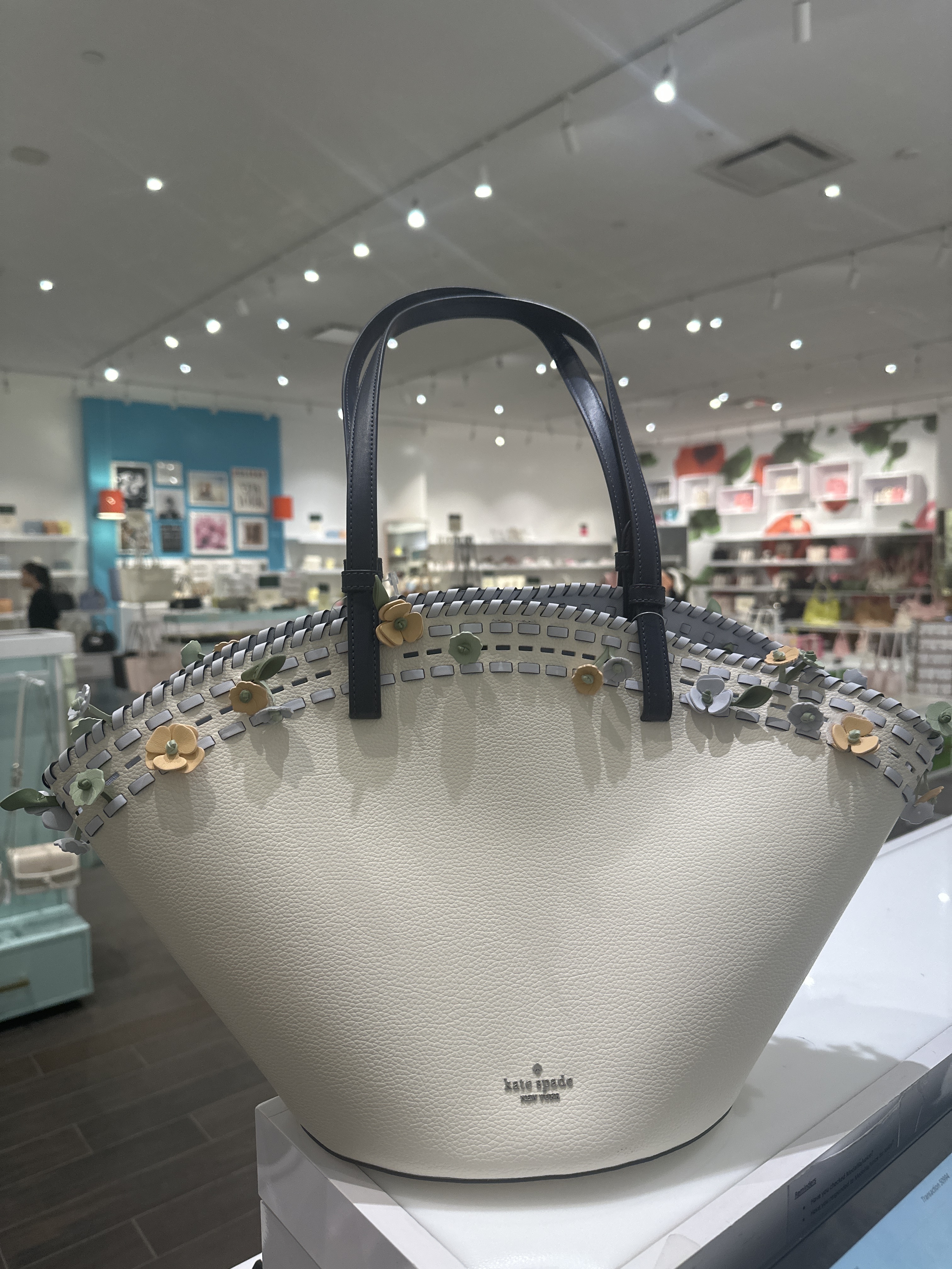 RQ140 KS 白色花花大Tote袋 Mother's Day Large Tote