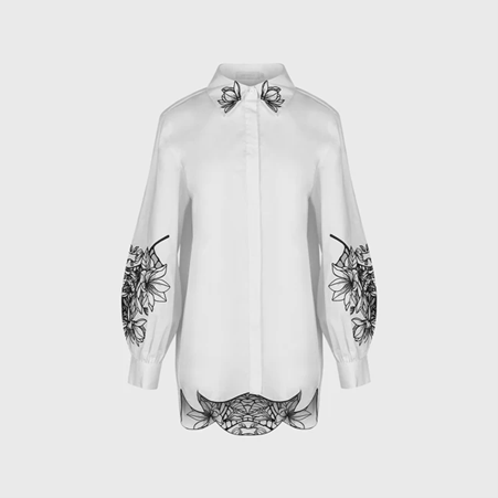 1AF0323-110 [ANNE FONTAINE] Leonie Shirt Black/White #P24F22400 (EU)
