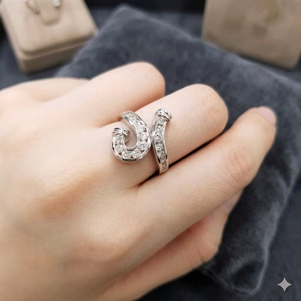 全新18K白金55份鑽石戒指