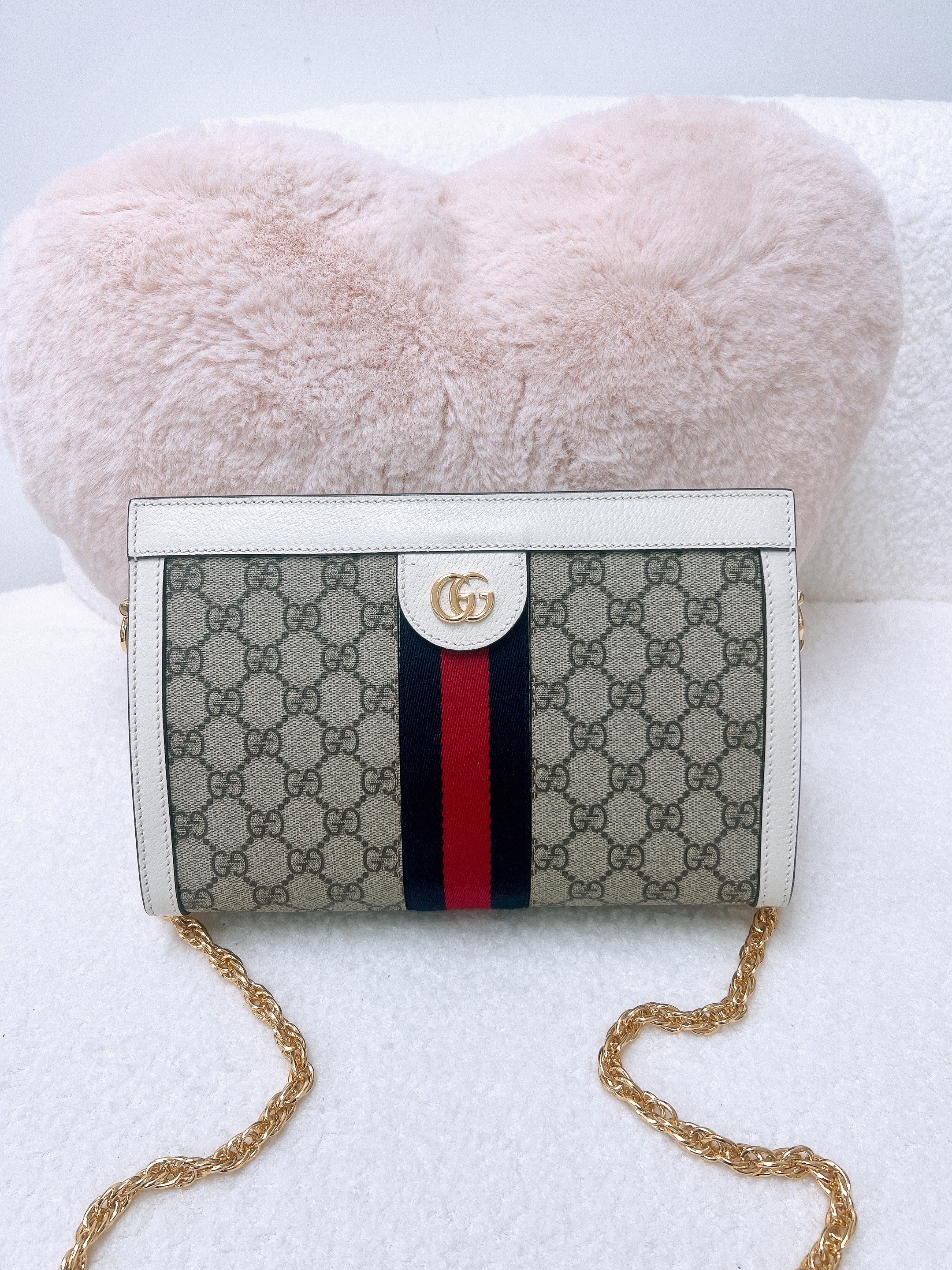 Gucci ophidia hobo chain white
