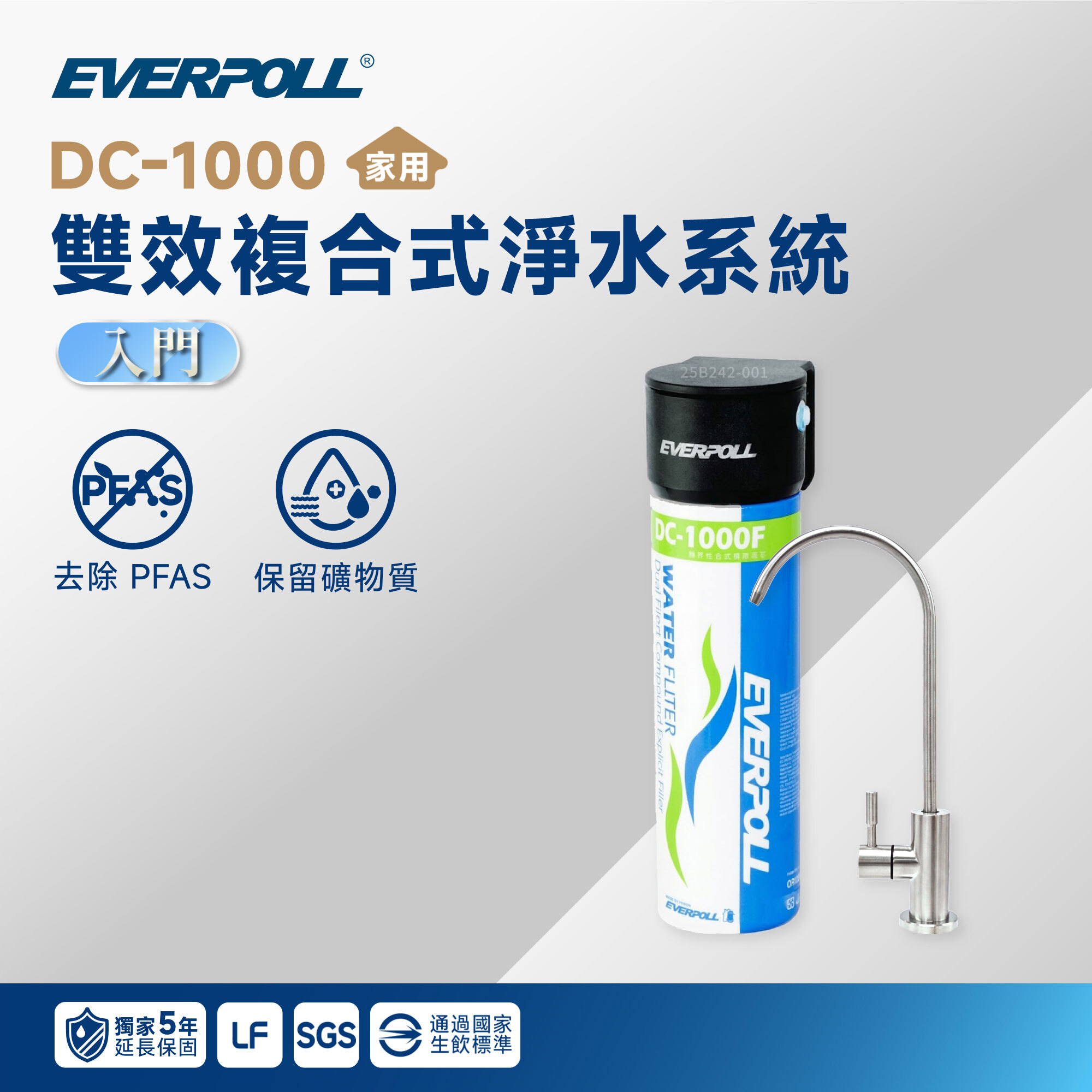 【小資嚴選】EVERPOLL 愛科 DC-1000 雙效複合式淨水系統