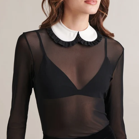 1AF0323-114 [ANNE FONTAINE] Simenon Collar Black/White #H18A70000 (EU)