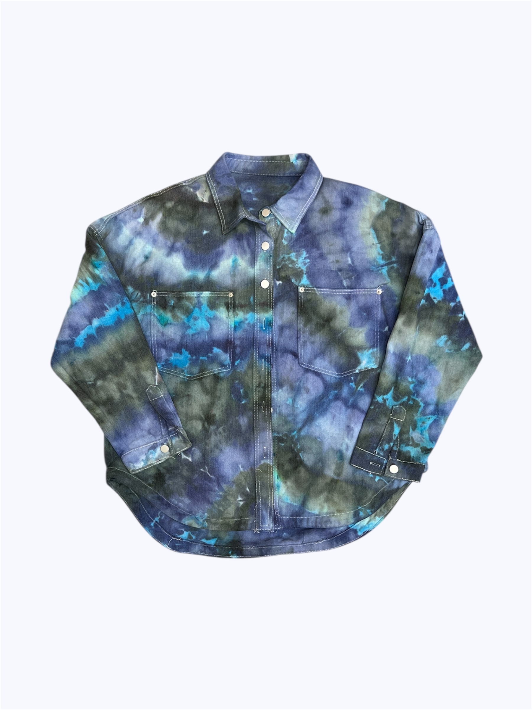 Mumu Color 慕慕卡樂｜冰染寬版外套｜海岸藍