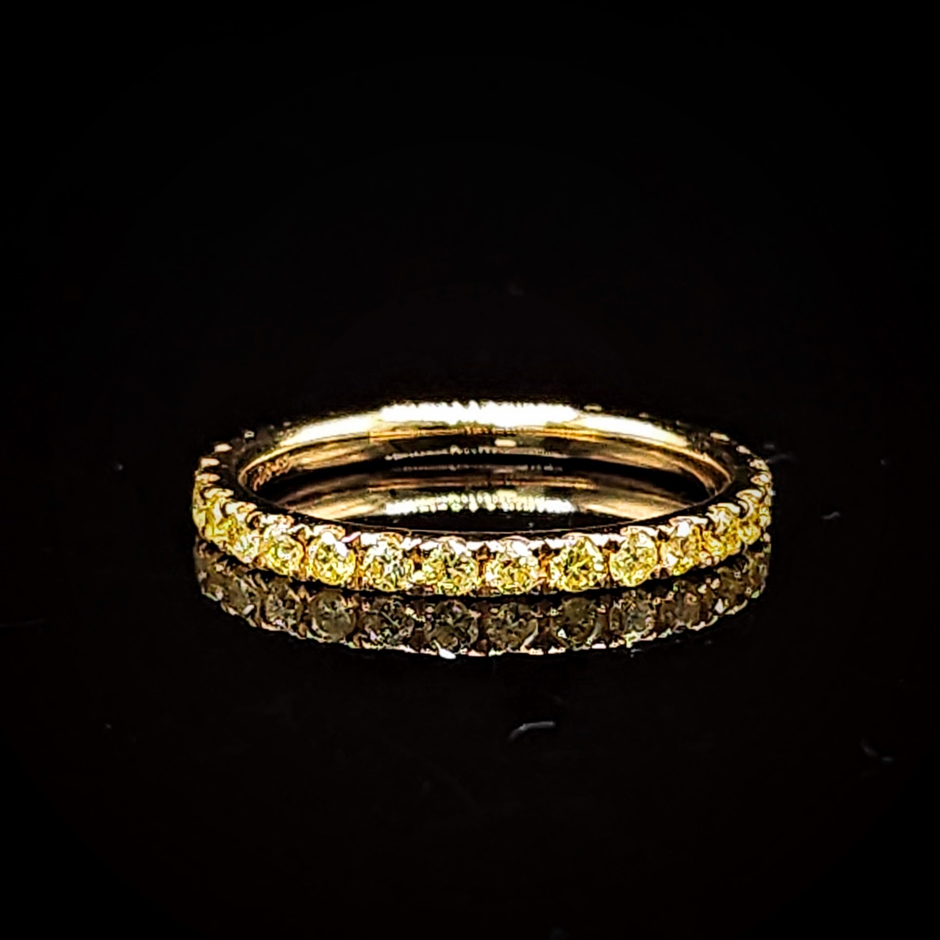 全新18K黃金68份鑽石全圈戒指