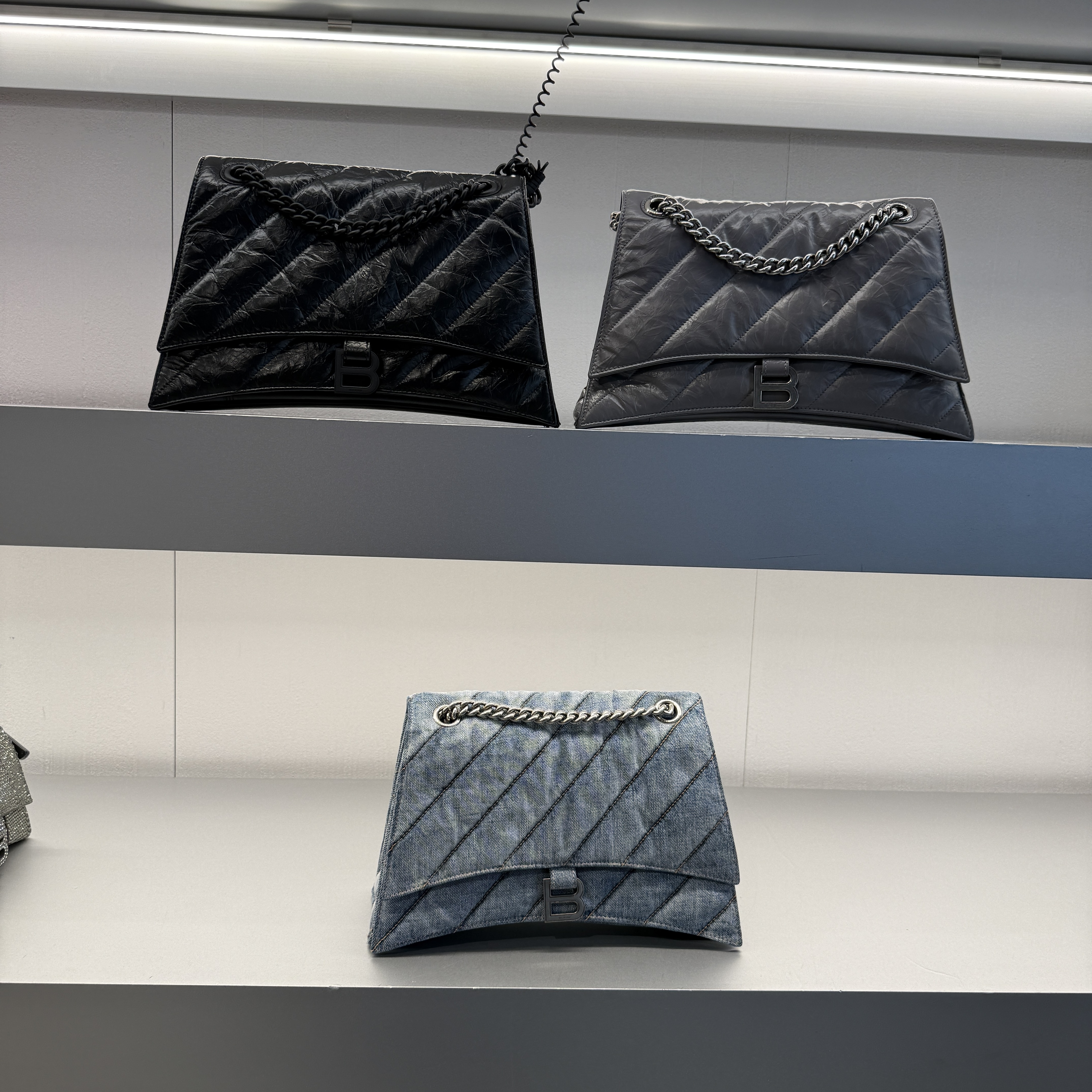 Balenciaga crush chain bag M quilted calf